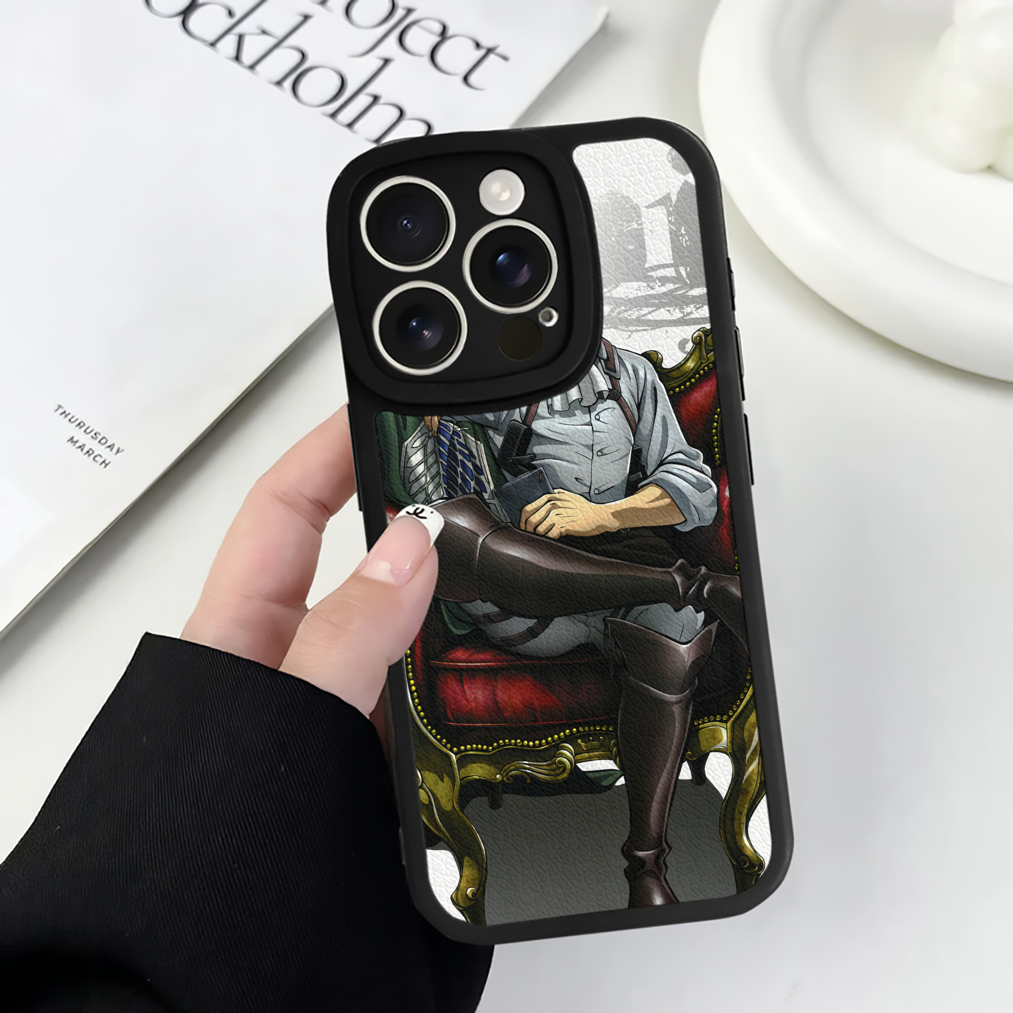（画像用） 進撃の巨人 Attack on Titan 【iPhone 16シリーズ対応】シリコンスマホケース（レザー調） 材質：シリコン